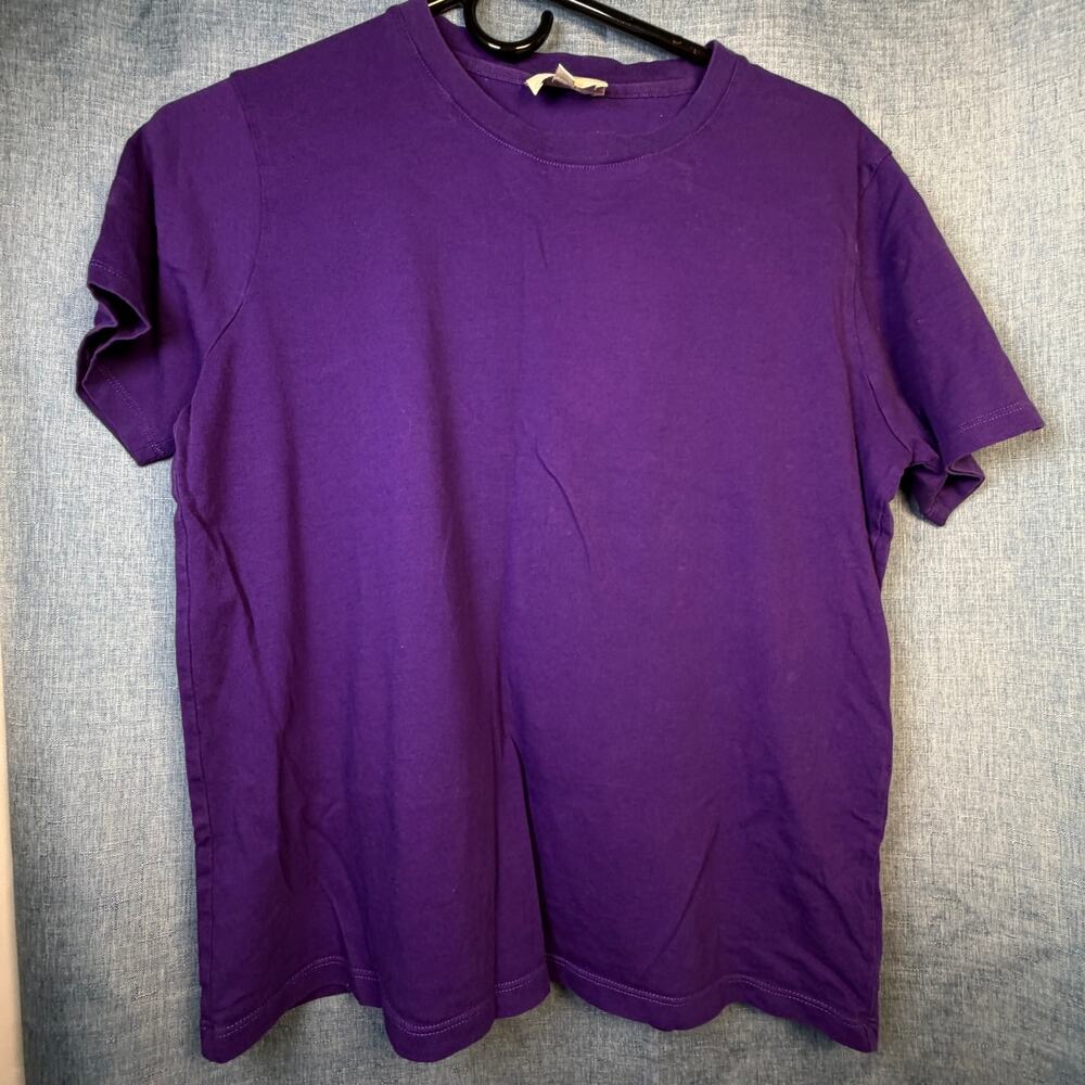 Sézane Purple Organic Cotton Crewneck T-Shirt XS Short Sleeve France - Picture 2 of 5